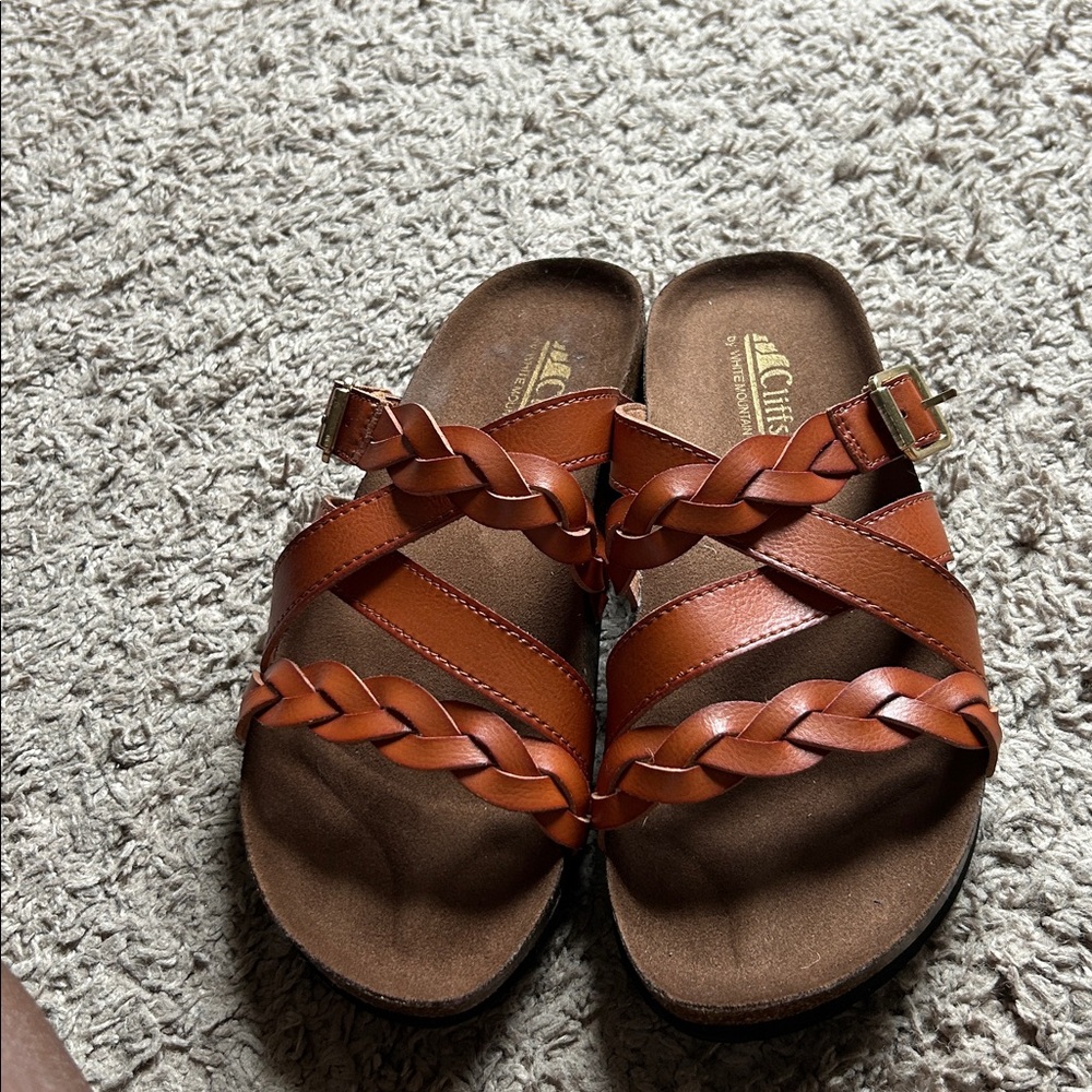 Brown Braided Sandals